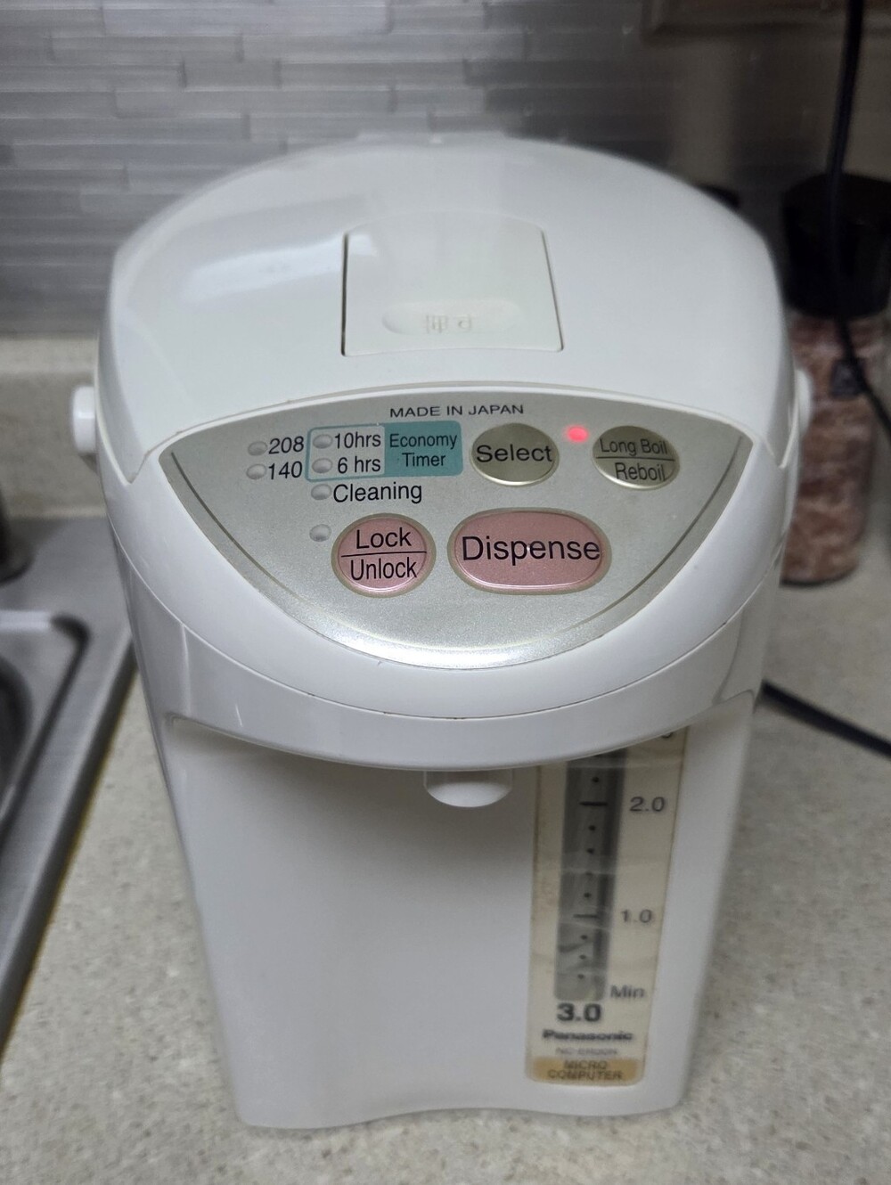 Panasonic White Electric Thermo Pot